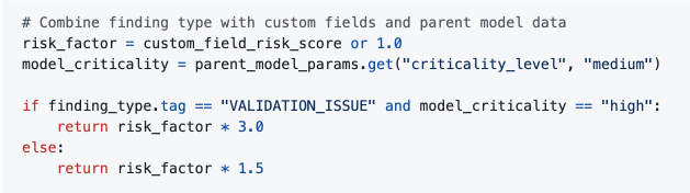 A screenshot of the finding type in formulas.