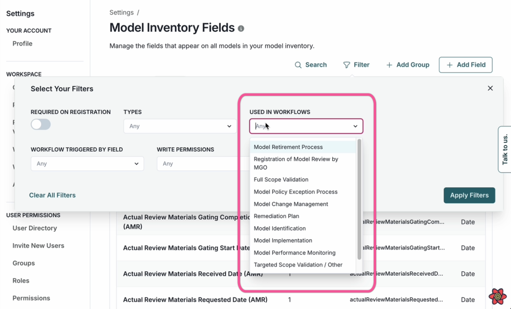 Filtering for custom fields by usage