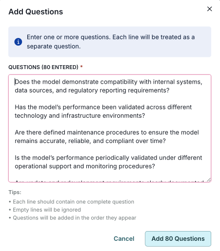 A screenshot of the bulk upload feature for the document checker.